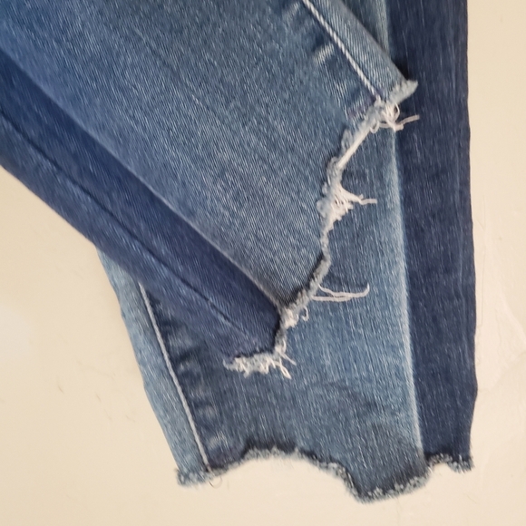 Mossimo Jegging Womens 14 Blue Two Tone Striped High Rise Denim Plus Size Jeans - Picture 8 of 10